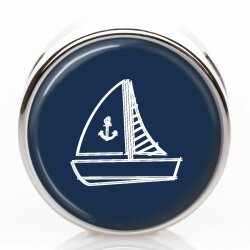 Schiebeperle Segelboot mit Anker - dunkelblau