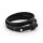 Leather bracelet, double twisted, colour, black