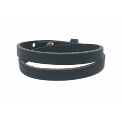 Leather bracelet, double twisted, colour: dark blue
