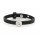 Leather bracelet, single twisted, colour: black