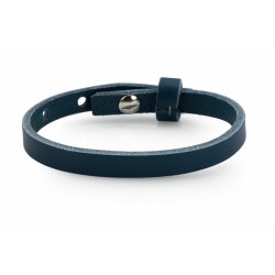 Leather bracelet, single twisted, colour: dark blue