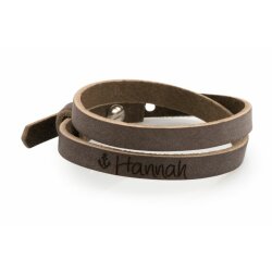 Leather bracelet, double twisted, colour: light brown...
