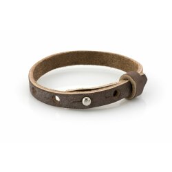 Leather bracelet, single twisted, colour: light brown flecked