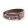 Leather bracelet, double twisted, colour:rose snake