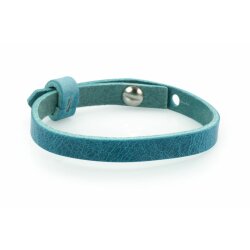 Leather bracelet, single twisted, colour: aqua flecked