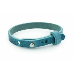 Leather bracelet, single twisted, colour: aqua flecked