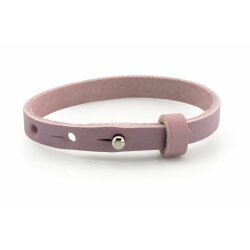 Leather bracelet with slider bead "Schulkind" lilac