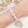 Leather bracelet with slider bead "Schulkind" lilac