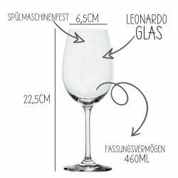 Weinglas Leonardo - Leben Lieben Lachen Lallen
