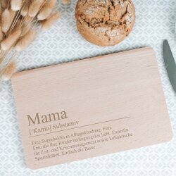Frühstücksbrett Holz - Definition Mama mit Wunschname