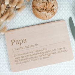 Frühstücksbrett Holz - Definition Papa mit Wunschname